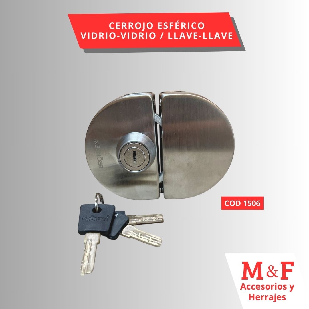 Cerrojo Esferico Vidrio - Vidrio